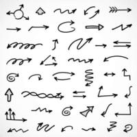 Vector set of hand drawn arrows, elements for presentation