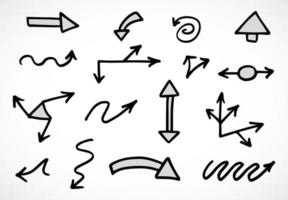 Vector set of hand drawn arrows, elements for presentation