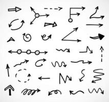 Vector set of hand drawn arrows, elements for presentation