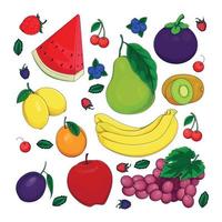 dibujar a mano doodle de fruta fresca