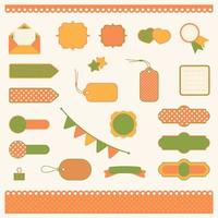 Vector stickers, banner, label. Set for scrapbooking elements