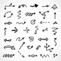 Vector set of hand drawn arrows, elements for presentation