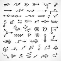 Vector set of hand drawn arrows, elements for presentation