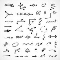 Vector set of hand drawn arrows, elements for presentation