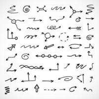 Vector set of hand drawn arrows, elements for presentation