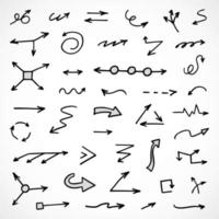 Vector set of hand drawn arrows, elements for presentation