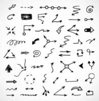 Vector set of hand drawn arrows, elements for presentation