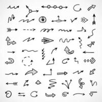 Vector set of hand drawn arrows, elements for presentation