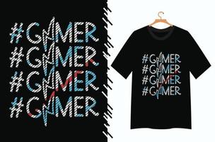 gamer illustration for t shirt design vector