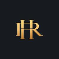 plantilla de logotipo de monograma inicial hr rh hr. logotipo de icono de letra basado en inicial vector