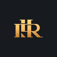 plantilla de logotipo de monograma inicial hr rh hr. logotipo de icono de letra basado en inicial vector