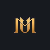 plantilla inicial de logotipo de monograma mu um mu. logotipo de icono de letra basado en inicial vector