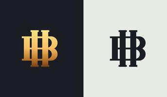 plantilla inicial de logotipo de monograma hb bh hb. logotipo de icono de letra basado en inicial vector