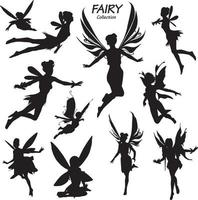 fairy silhouettes set vector