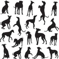 grey hound silhouettes vector