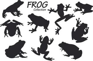 frog silhouettes collection vector