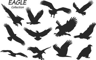 eagle silhouettes set vector