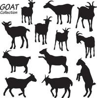 goat silhouettes set vector
