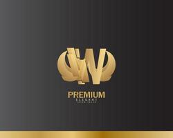 Logo w luxury and elegant vector