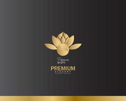 Golden emblem with flower in a circle shape. Can be used for jewelry, beauty and fashion industry. Great for logo, monogram, invitation, flyer, menu, background, or any desired idea. vector