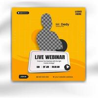 Digital business marketing webinar banner for social media post template vector