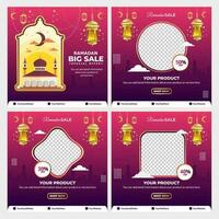 Islamic ramadan kareem sale social media post template vector