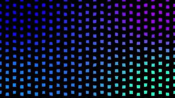 carré à thème bleu coloré particules brillantes pluie mouvement lumière luminance illustration fond de nuit, espace artistique bokeh vitesse matrice effet magique animation d'arrière-plan. video