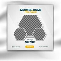 Real estate modern social media post, social media banner and web banner design vector