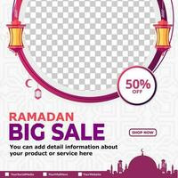 Islamic ramadan kareem sale social media post template vector