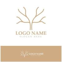 logotipo de árbol abstracto para bosque y naturaleza de parque. con una combinación de elementos de línea .vector para diseños de negocios, agricultura, conceptos ecológicos, vegetación y belleza natural. vector