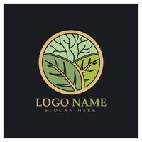 logotipo de árbol abstracto para bosque y naturaleza de parque. con una combinación de elementos de línea .vector para diseños de negocios, agricultura, conceptos ecológicos, vegetación y belleza natural. vector