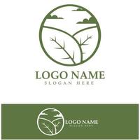 logotipo de árbol abstracto para bosque y naturaleza de parque. con una combinación de elementos de línea .vector para diseños de negocios, agricultura, conceptos ecológicos, vegetación y belleza natural. vector