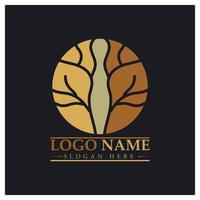 logotipo de árbol abstracto para bosque y naturaleza de parque. con una combinación de elementos de línea .vector para diseños de negocios, agricultura, conceptos ecológicos, vegetación y belleza natural. vector