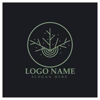 logotipo de árbol abstracto para bosque y naturaleza de parque. con una combinación de elementos de línea .vector para diseños de negocios, agricultura, conceptos ecológicos, vegetación y belleza natural. vector