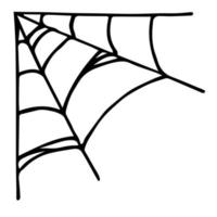 ilustración de tela de araña dibujada a mano simple. lindas imágenes prediseñadas de telaraña. garabato de halloween para impresión, web, diseño, decoración, logotipo vector