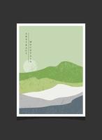 Abstract mountain painting, Abstract background, Premium Vector