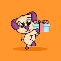cute puppy. flat cartoon style. animal nature icon concept