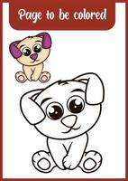 Animal outline for puppy. coloring book for kids vector