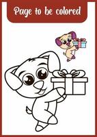 Animal outline for puppy. coloring book for kids vector