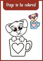 Animal outline for puppy. coloring book for kids vector
