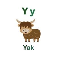 Cute Animals alphabet for kids education. vector