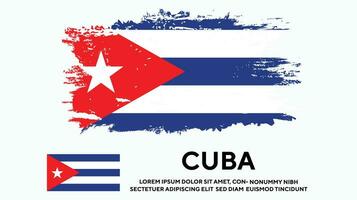 vector de diseño de bandera de cuba de textura grunge angustiado