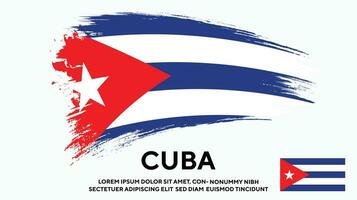 vector de diseño de bandera de cuba de textura grunge