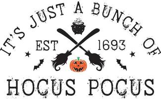 es solo un montón de hocus pocus, feliz halloween, archivo de ilustración vectorial vector