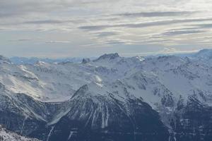 panoramic view  of winter mountains photo