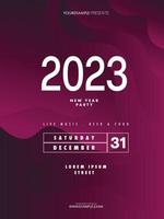 Abstract 2023 new year party poster template. liquid abstract flyer background vector