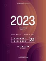 Abstract 2023 new year party poster template. liquid abstract flyer background vector