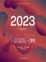 Abstract 2023 new year party poster template. liquid abstract flyer background vector