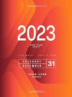 Abstract 2023 new year party poster template. liquid abstract flyer background vector