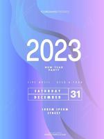 Abstract 2023 new year party poster template. liquid abstract flyer background vector